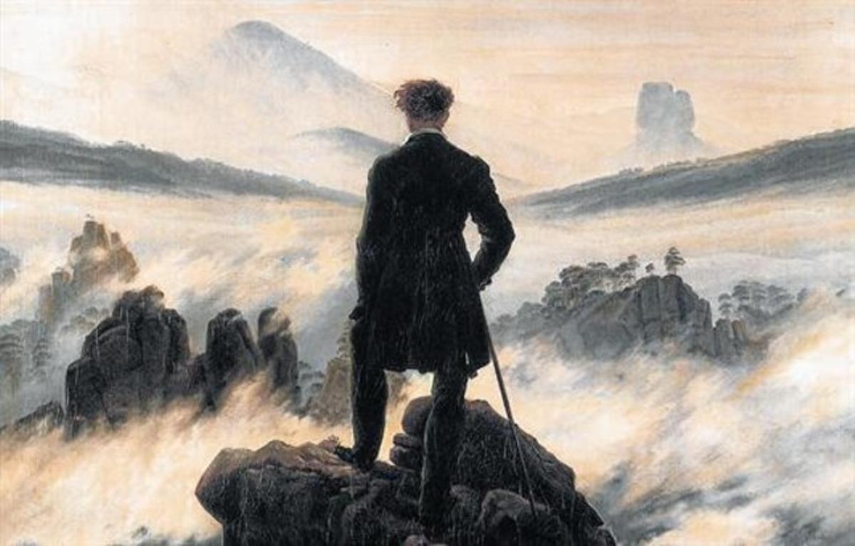 ’El caminant sobre el mar de núvols’, del pintor romàntic alemany Caspar David Friedrich. ’El caminant sobre el mar de núvols’, del pintor romàntic alemany Caspar David Friedrich.