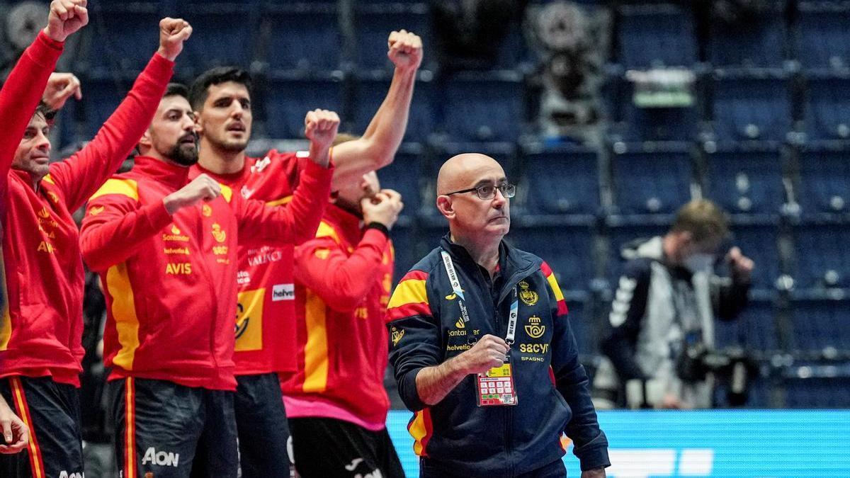 Jordi Ribera, en el partido ante Suecia en el pasado Europeo