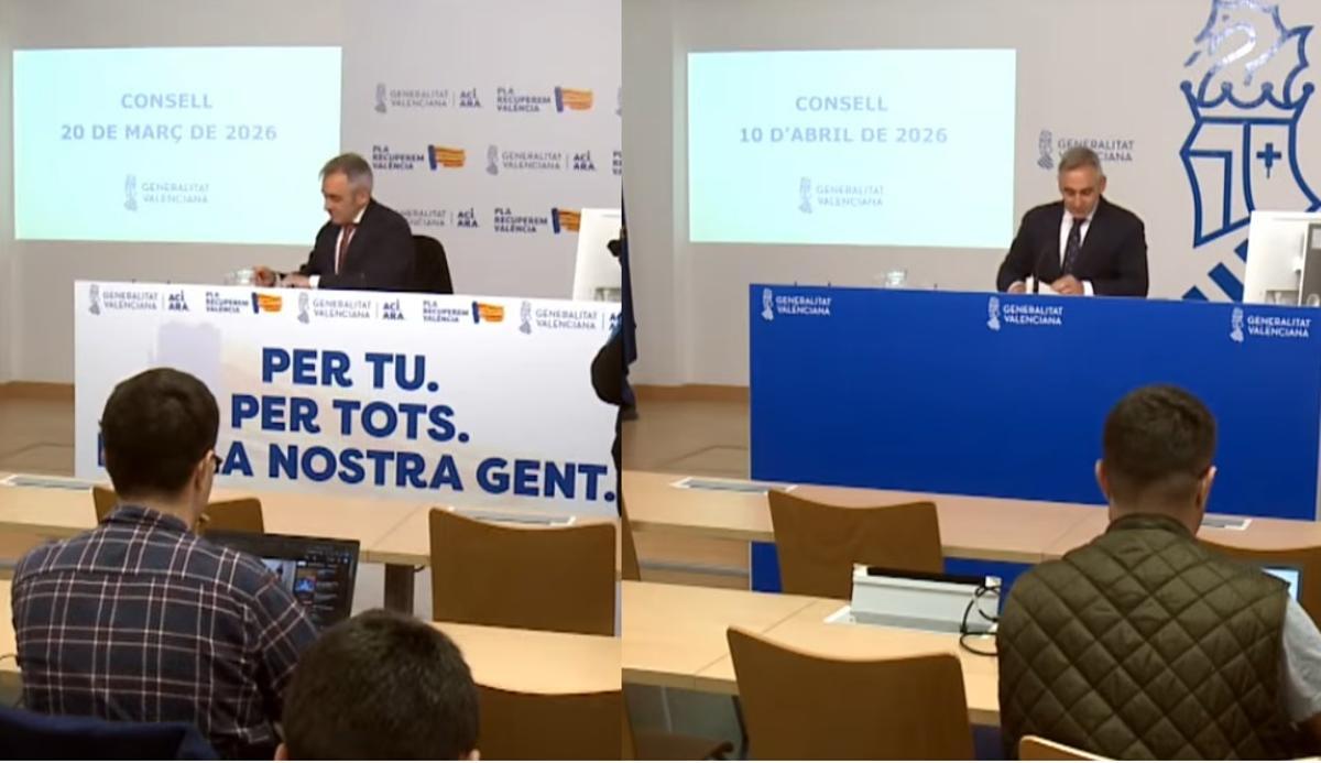 Comparación de las dos ruedas de prensa del 20 de marzo y el 10 de abril.