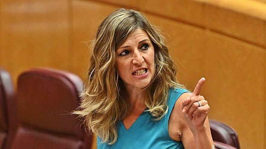 La ministra de Trabajo, Yolanda Díaz, en el Senado.