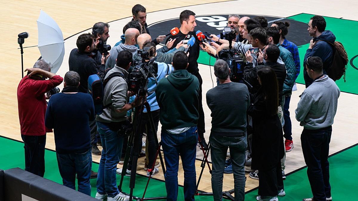 Dani Miret, durante el Media Day del Joventut previo a la Copa del Rey