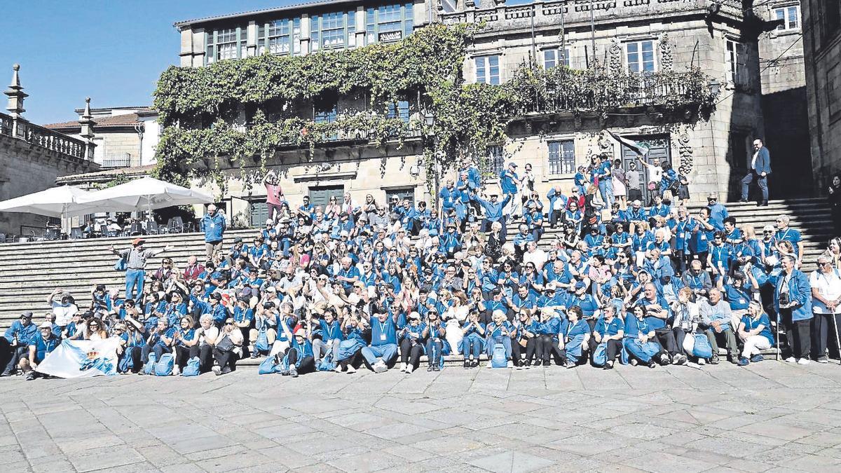 Acto en Santiago de gallegos retornados que viajaron a Galicia en octubre