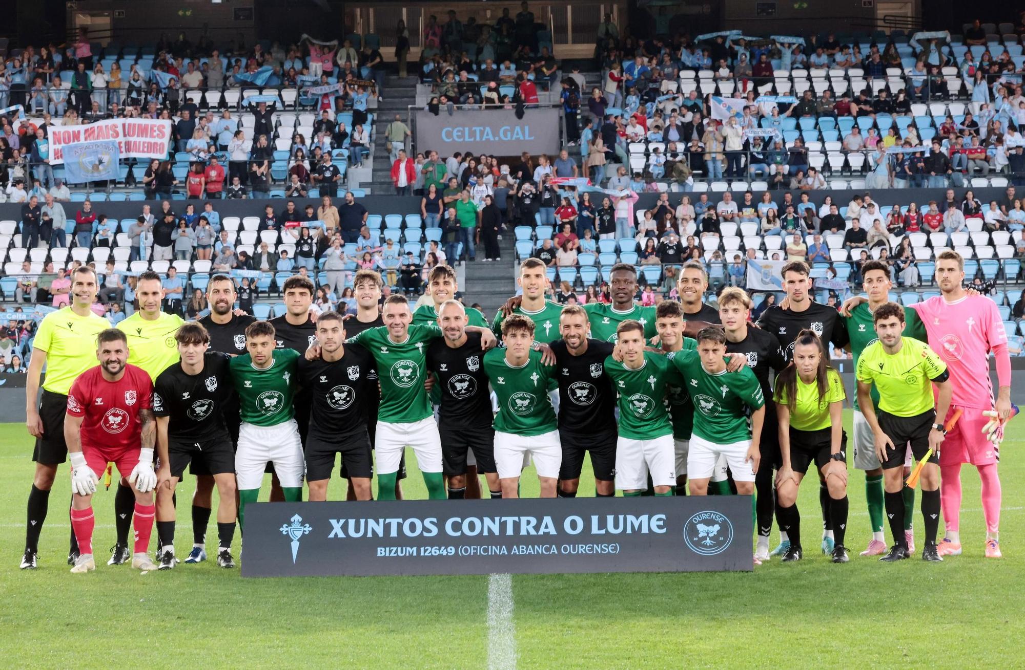 'Xuntos contra o lume': Celta - Selección de Ourense, en imágenes