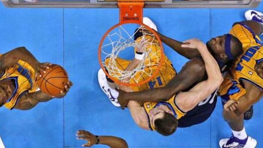 Una image del partido entre los Grizzlies y los Hornets.