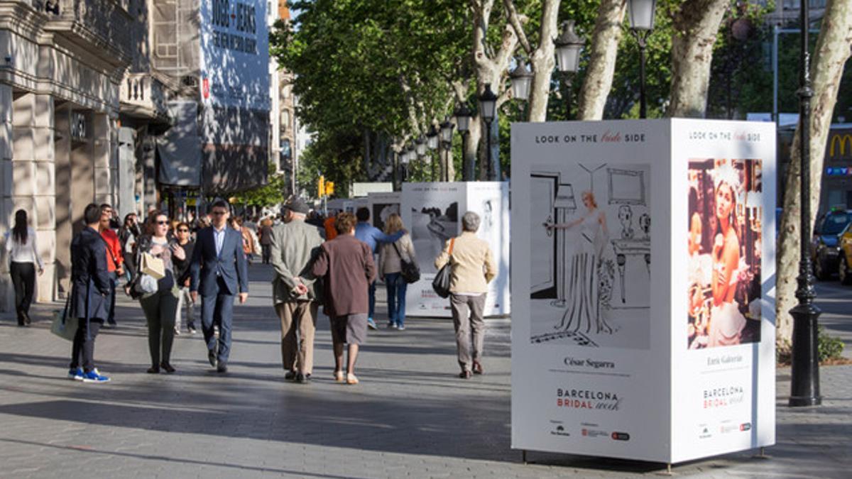 Exposición fotográfica en el paseo de Gràcia