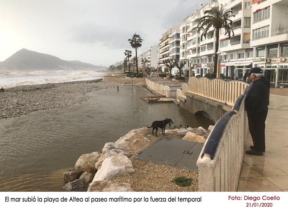 Temporal de lluvia y viento en la Marina Baixa