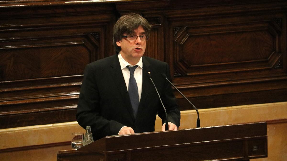 Carles Puigdemont, en el debate de política general en el Parlament