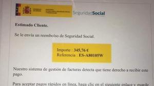 Seguridad Social avisa: si te llega este correo electrónico, es una estafa