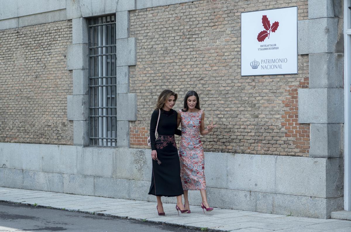 Letizia y Rania de Jordania, encuentro en Madrid