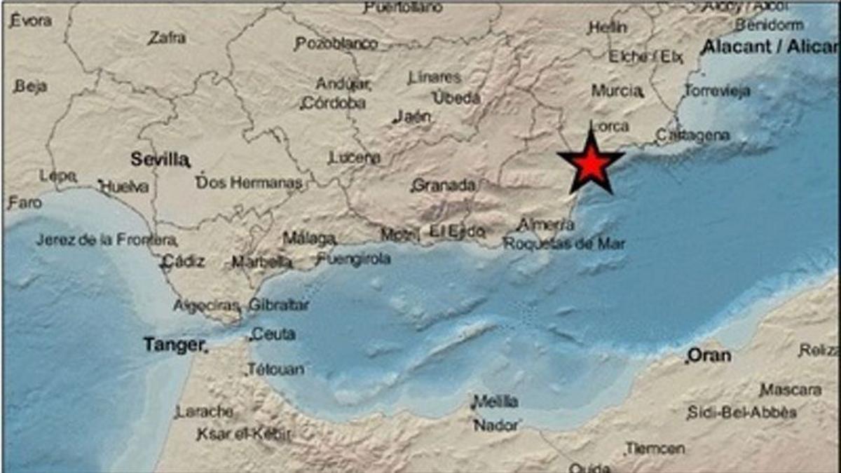 El epicentro del terremoto de Águilas ha ocurrido a 5 kilómetros de profundidad.