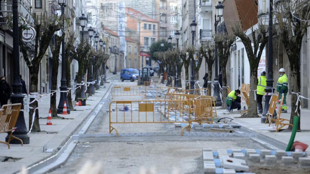 La rúa Loriga, ayer.  | // BERNABÉ / JAVIER LALÍN