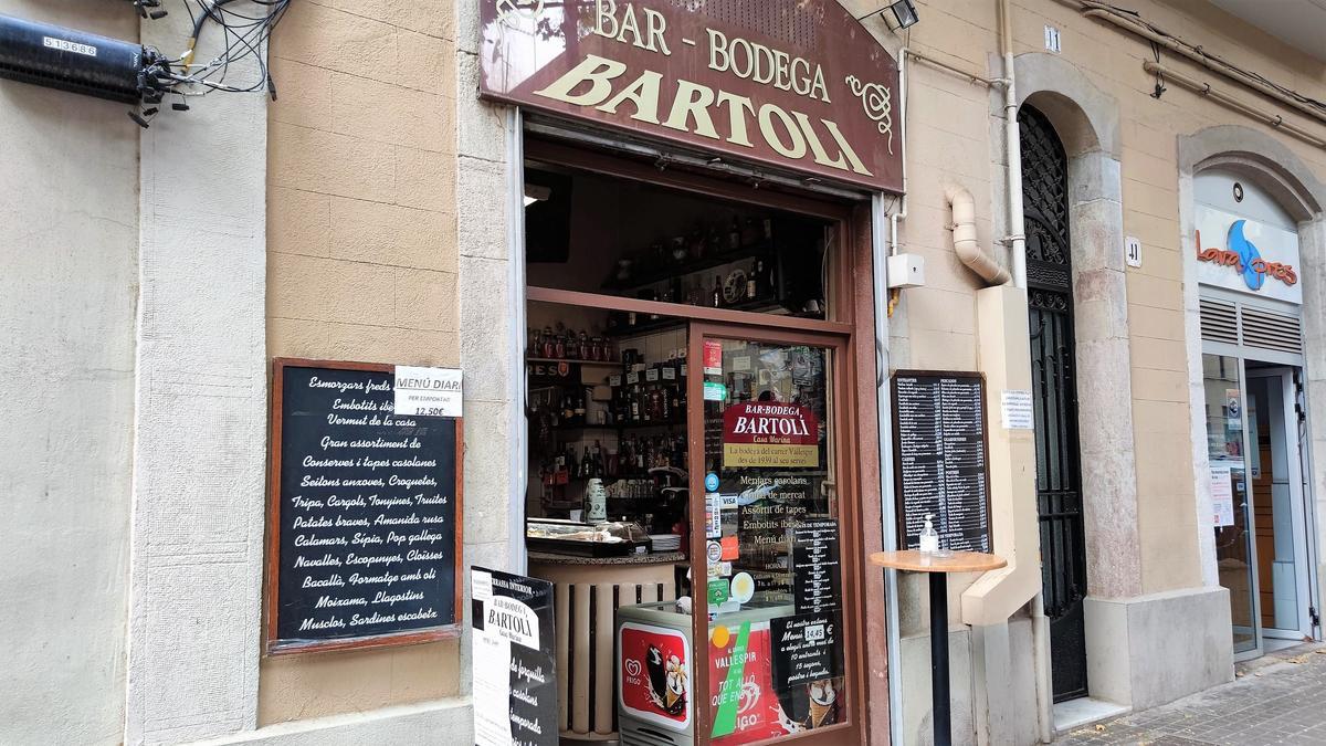 Fachada del Bar-Bodega Bartolí.