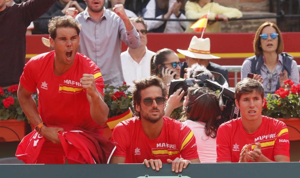 La celebración del equipo español de Copa Davis