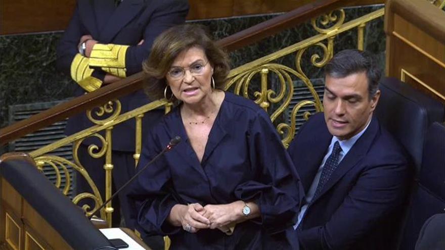 Carmen Calvo a Belarra: "O su líder estaba en el Gobierno o se rompía la baraja"