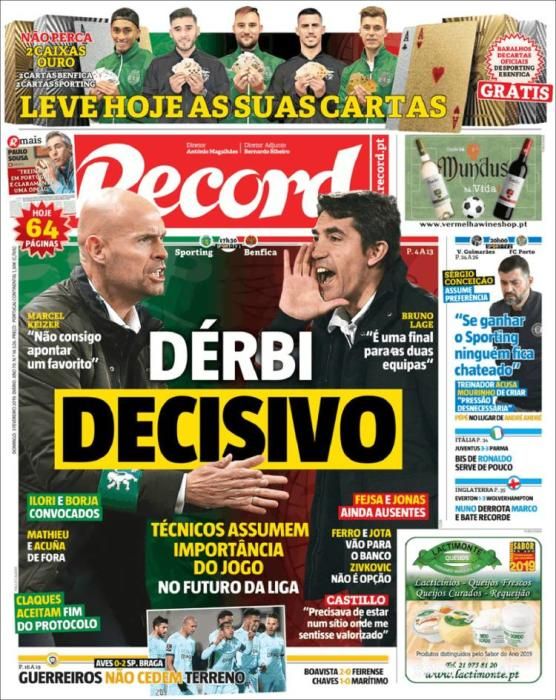 Portada RECORD domingo 3 febrero 2019