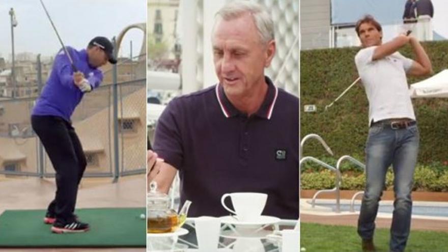 Sergio García, Rafa Nadal y Johan Cruyff promocionan el Open de España