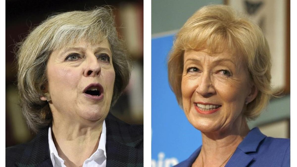 Theresa May (izquierda) y Andrea Leadsom, en un combo de imágenes difundidas el 7 de julio en Londres.
