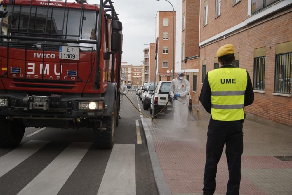 La UME se despliega por Zamora ante la crisis por coronavirus