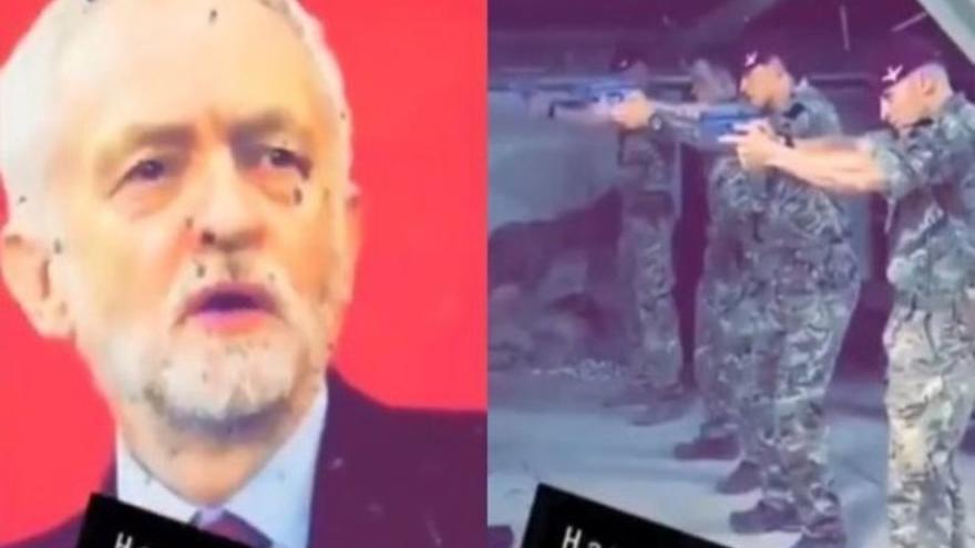 Así entrenan los soldados británicos: Disparando a una imagen de Jeremy Corbyn