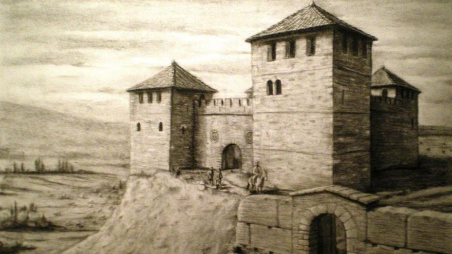 Reconstrucción hipotética del castillo de Bembibre.