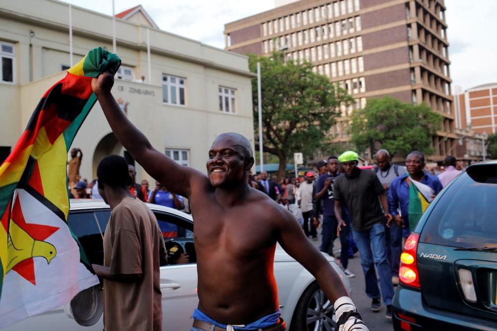 Alegría en Zimbabue tras la dimisión de Mugabe