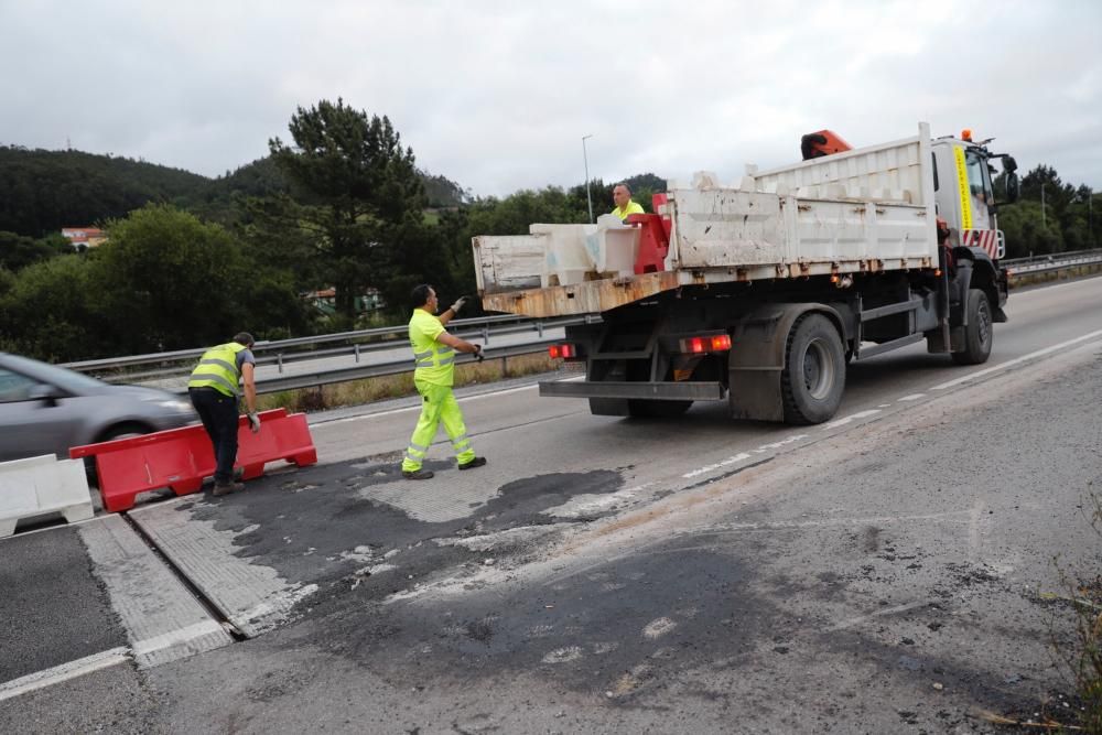 Obras en la autopista "Y" a la altura del Montico