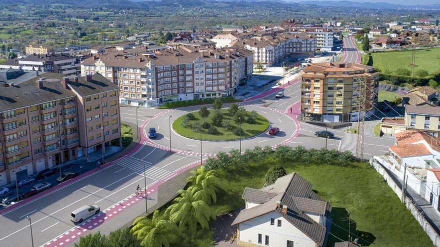 Una recreación de la glorieta prevista en El Berrón. | A. S.