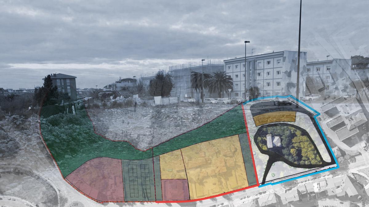 El solar junto a la glorieta de Buenavista donde hace un año ardió una vivienda.