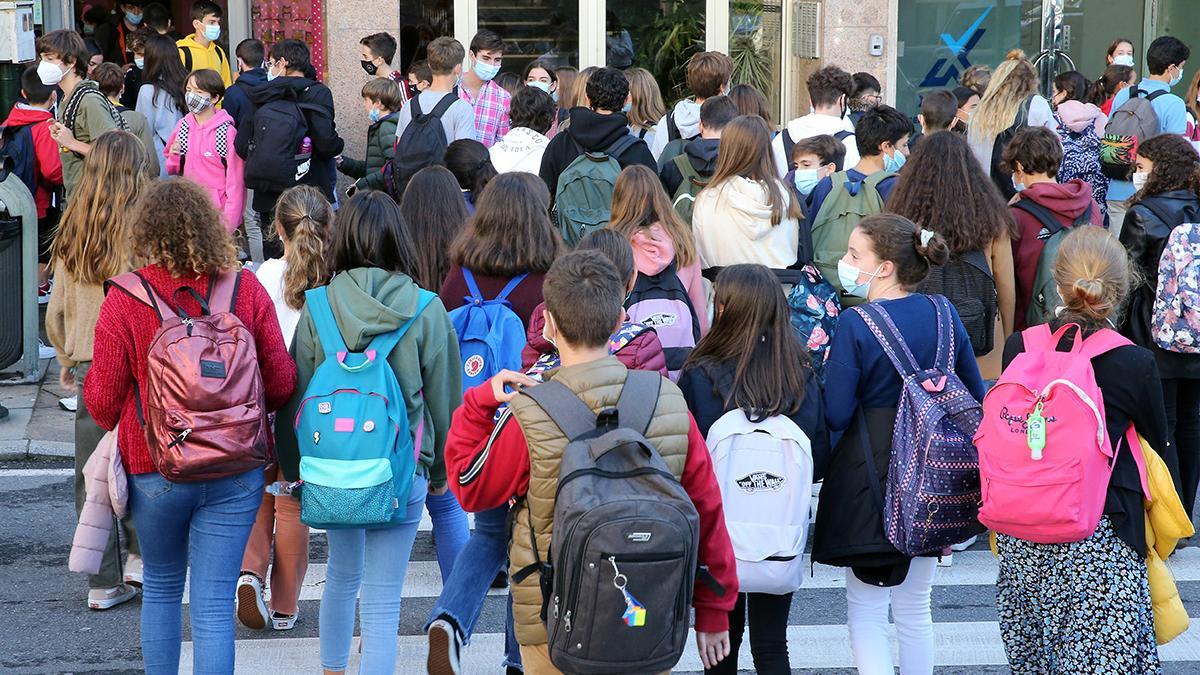 Alumnos de un colegio de Vigo