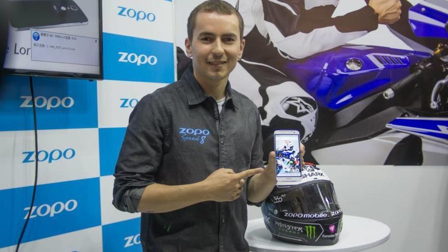 Jorge Lorenzo, ayer, durante un acto promocional en el Mobile World Congress.