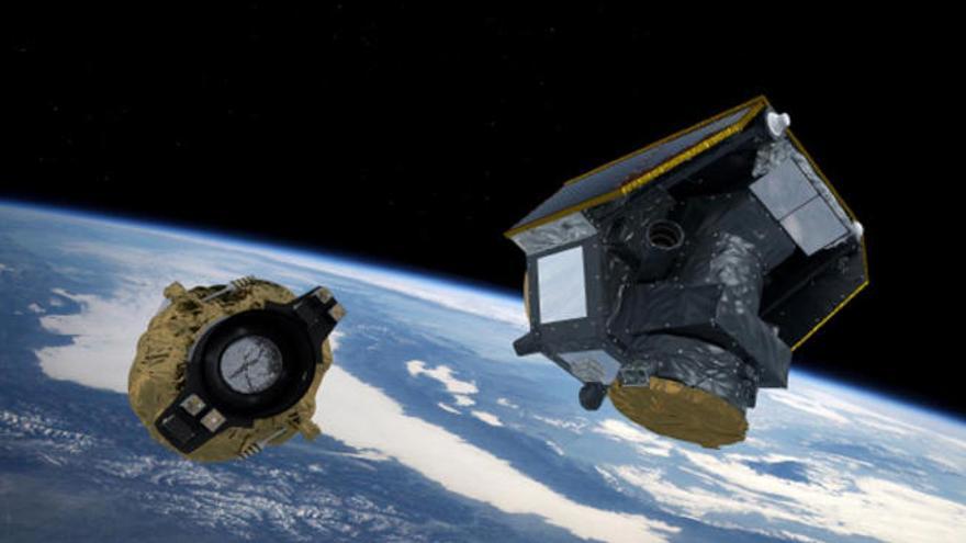 Impresión artística del lanzamiento de la misión CHEOPS de la ESA.