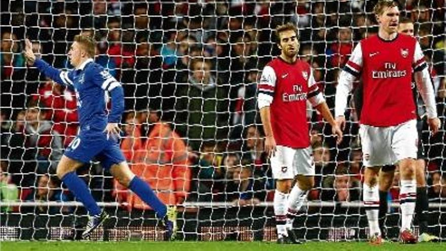 Gerard Deulofeu celebrant un gol a l&#039;Arsenal en la seva anterior etapa a l&#039;Everton fa dues temporades.