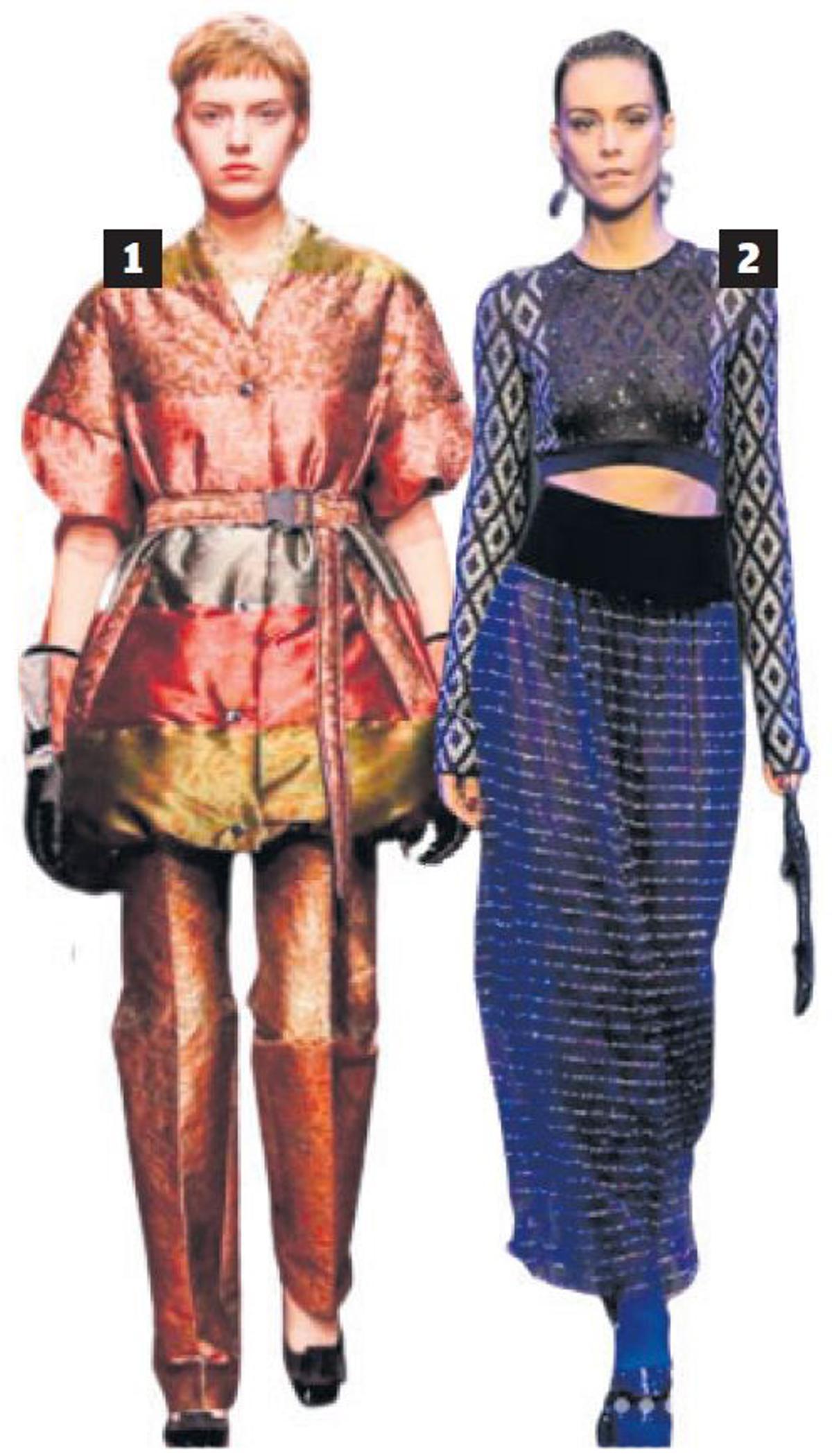 1 Dior, diseños barrocos fusionando el pasado con el futuro. 2 Giorgio Armani abría su desfile bajo el más absoluto silencio.