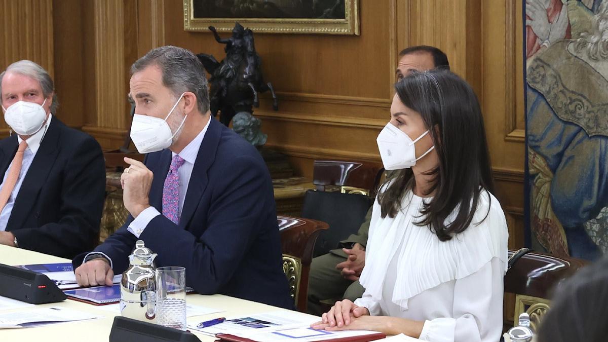 La reina Letizia en la Zarzuela durante una reunion de la fundacion princesa girona