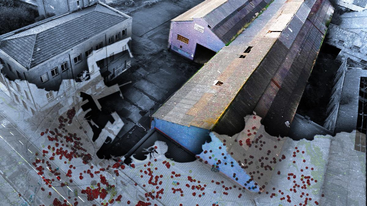 Naves de Naval en terrenos de Pymar con sospechas altas de presencia de amianto.