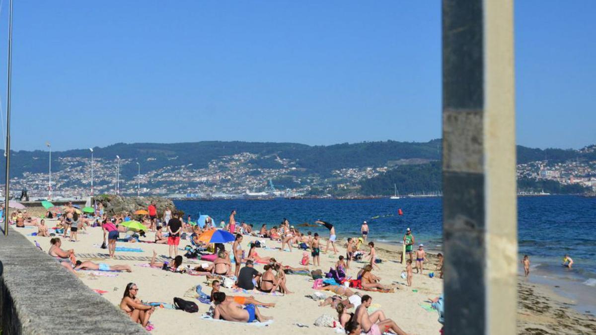 Playa de O Con, en Moaña.