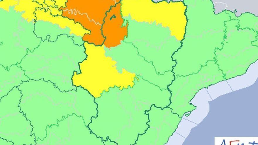 Alerta por fuertes lluvias en las Cinco Villas, la Ibérica y el Pirineo