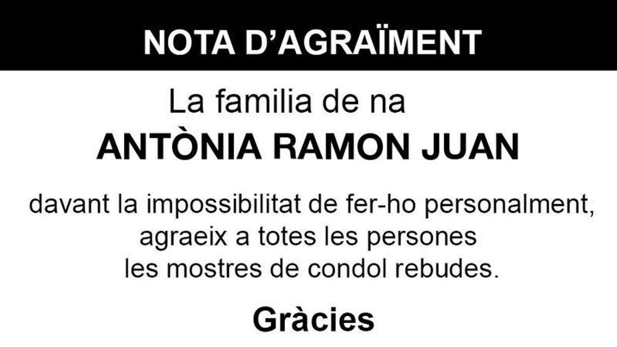 Nota Antònia Ramon Juan