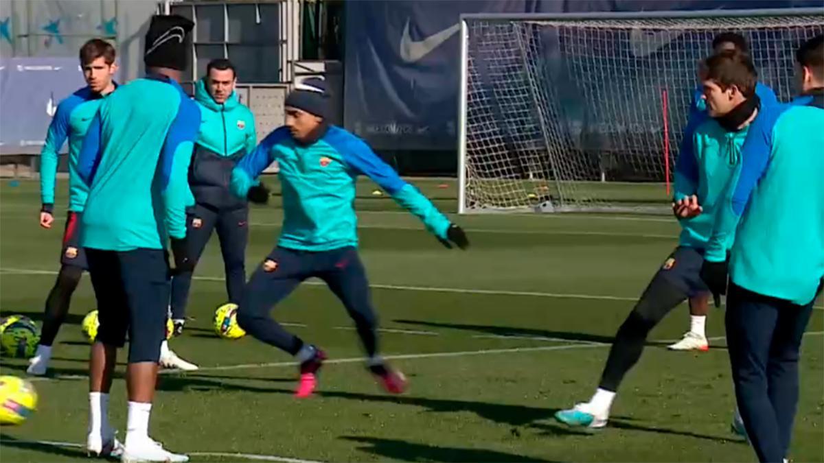 Entrenamiento de recuperación tras la clasificación para las semifinales de la Copa