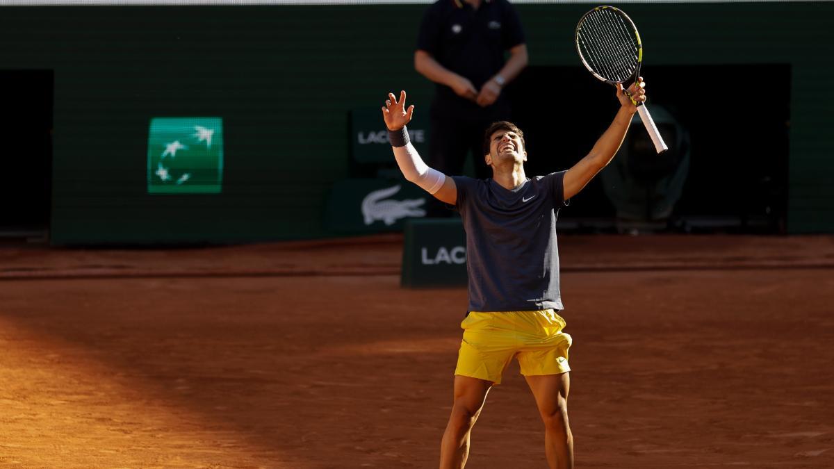Carlos Alcaraz, tras ganar a Jannik Sinner en semifinales de Roland Garros 2024