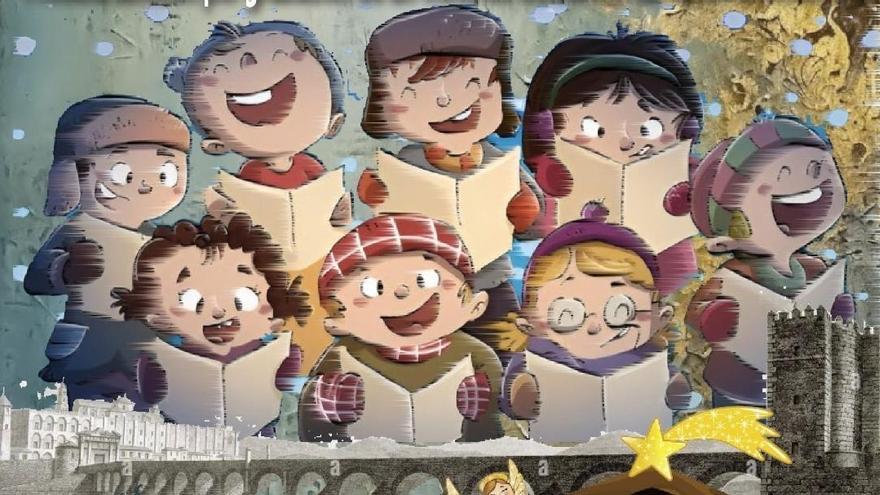 Cartel del concurso escolar de villancicos del Ateneo de Córdoba.