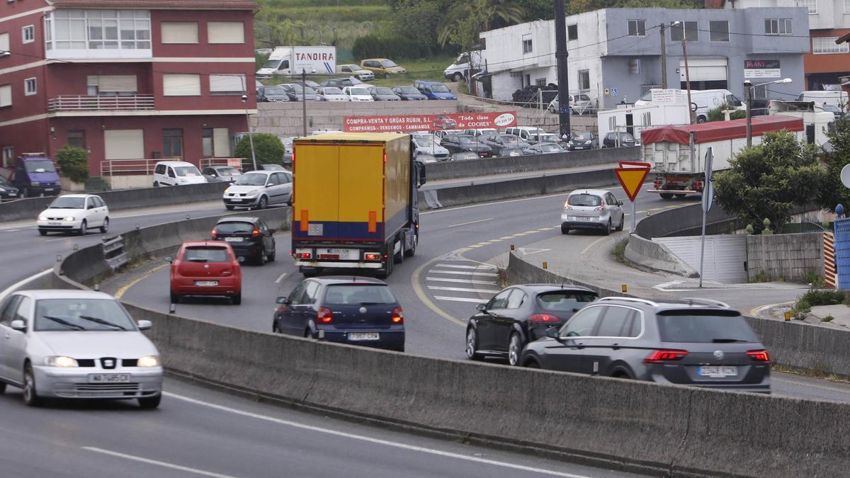 Foto de archivo de uno de los tramos más peligrosos de la autovía A-55 en Mos.