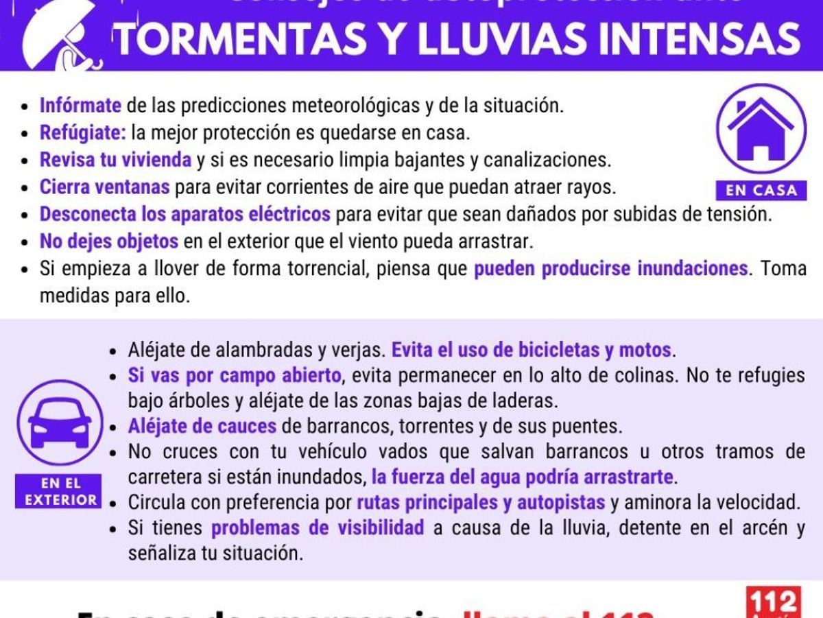 Consejos de autoprotección ante tormentas y lluvias intensas