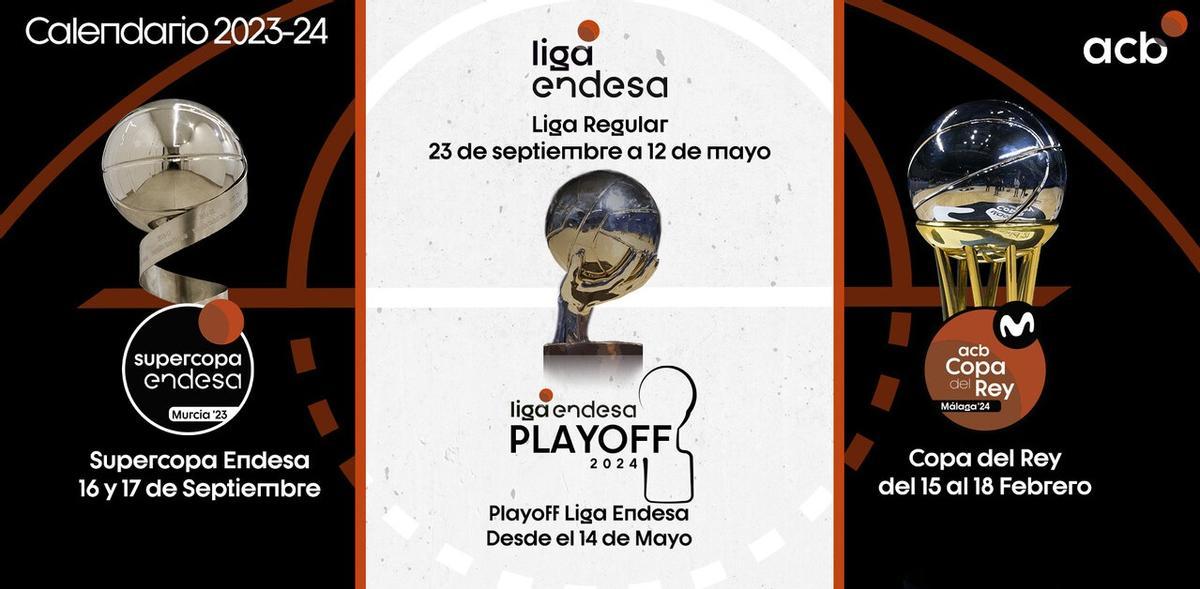 La ACB dio a conocer el calendario completo de competición de la campaña 2023-24