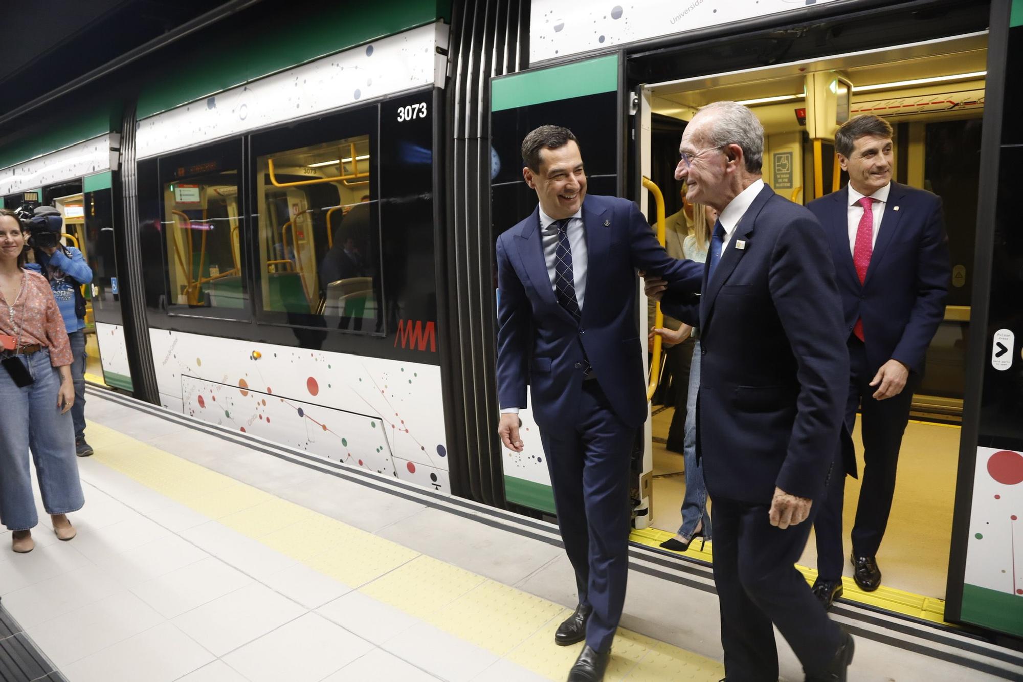 Inauguración de la ampliación del metro de Málaga hasta el Centro