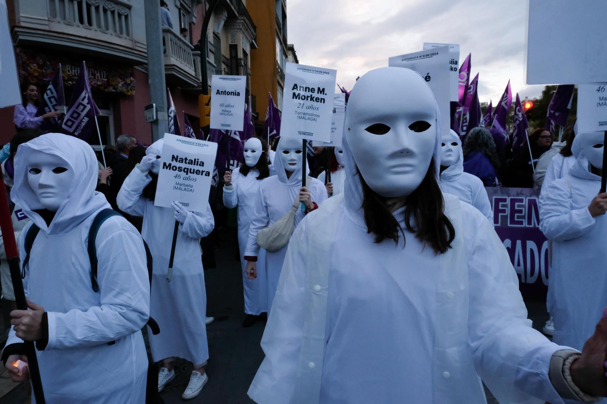 La marcha por el 8M en Málaga, en imágenes