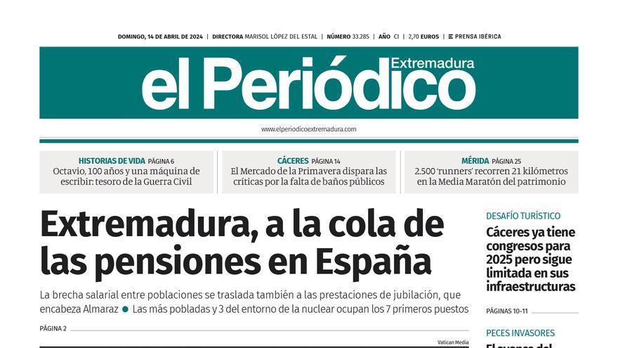 Consulta la portada correspondiente al día 14 de abril de 2024