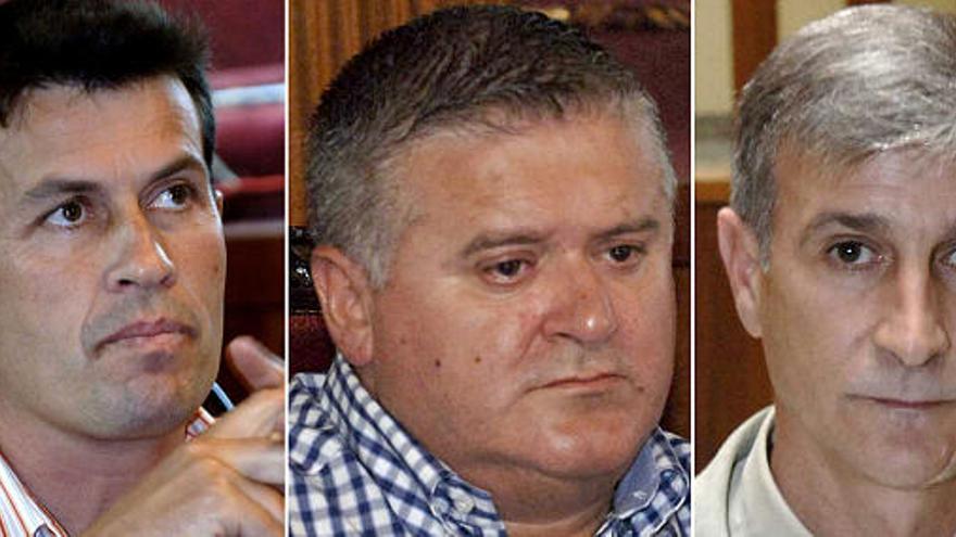 Manuel Rei (BNG), Agustín Vilariño (PSOE) y Gabriel Torrente (PP).
