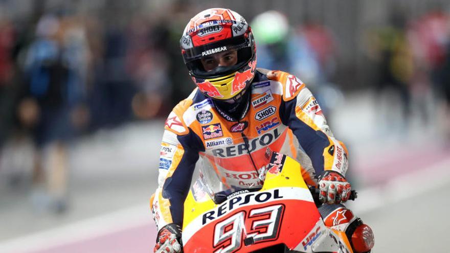 Marc Márquez en el circuito de Losail.