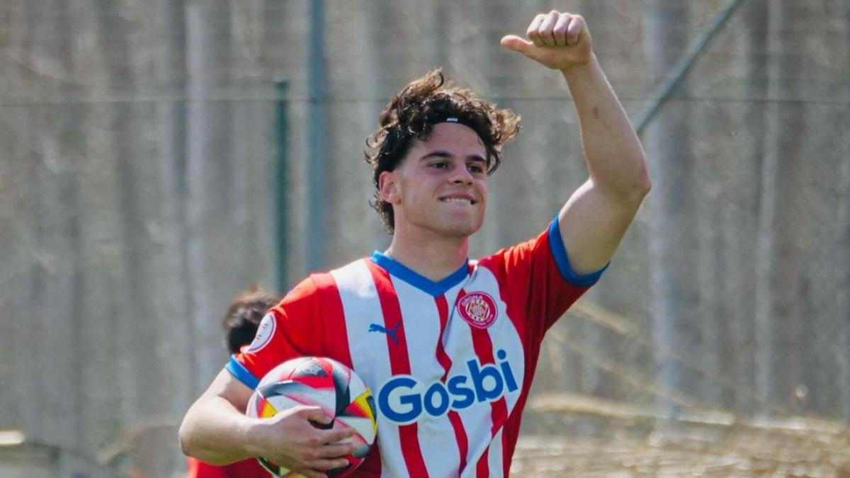 Carles Garrido llegó cedido del Cornellà al filial en enero y cerró el curso con 15 goles en 18 partidos